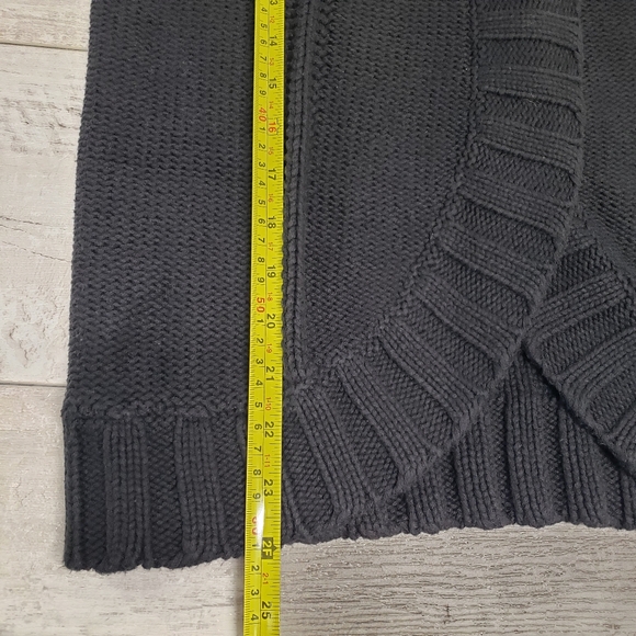 Kenneth Cole Reaction Black Ribbed Knit Short Sleeve Cardigan Sweater Size S Y2K - Picture 7 of 13